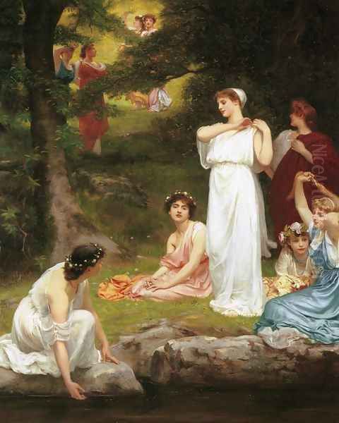 Joyous summer, pleasant it was when the woods were green Oil Painting by Philip Hermogenes Calderon