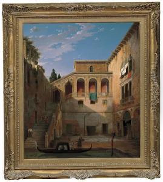 Palazzo Veneziano Oil Painting by Francesco Paolo Hayez