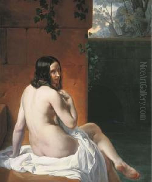 Suzanne Au Bain Oil Painting by Francesco Paolo Hayez