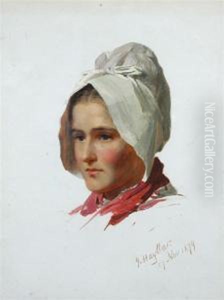 Portrait Of Miss Edith Hayllar Oil Painting by James Hayllar