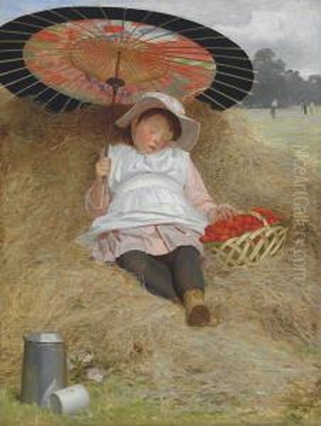 In The Hayfield Oil Painting by James Hayllar