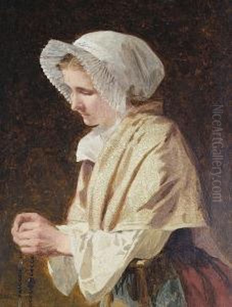 Boulogne Fishwoman Oil Painting by James Hayllar