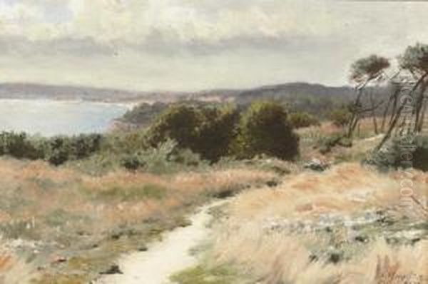 West Cliff Looking Towards The Entrance To Poole Harbour Oil Painting by James Hayllar