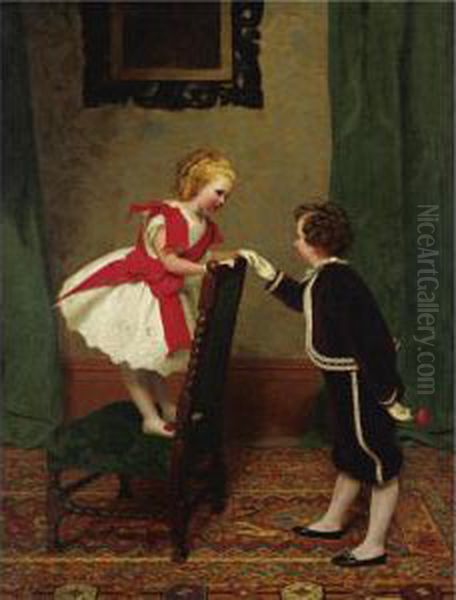 Miss Lily's First Flirtation Oil Painting by James Hayllar