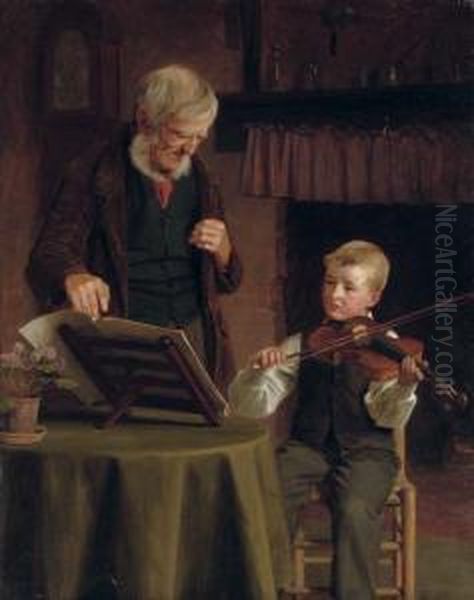 The Violin Lesson Oil Painting by James Hayllar