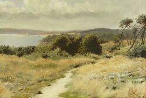 West Cliff Looking Towards Entrance To Poole Harbour Oil Painting by James Hayllar