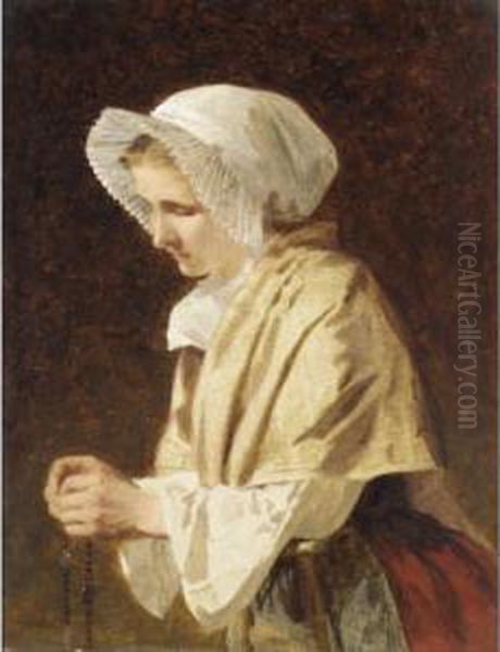 Boulogne Fisherwoman Oil Painting by James Hayllar