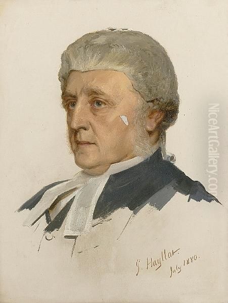 Study Of The Hon. George Denman, Judge Of The Court Of Common Pleas Oil Painting by James Hayllar