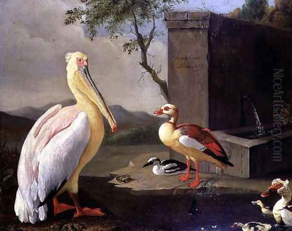 Oriental Birds Oil Painting by Adriaen Coorte