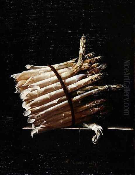 Bunch of Asparagus, 1703 Oil Painting by Adriaen Coorte