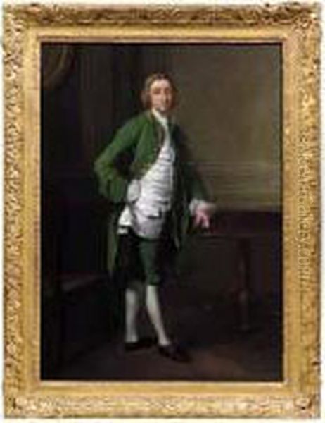 Portrait Of A Gentleman, Possibly Mr. Goodyear St. John Oil Painting by Francis Hayman