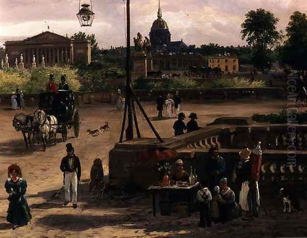 Place de la Concorde, 1829 Oil Painting by Guiseppe Canella