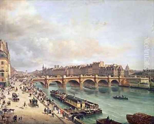 View of Pont Neuf Oil Painting by Guiseppe Canella