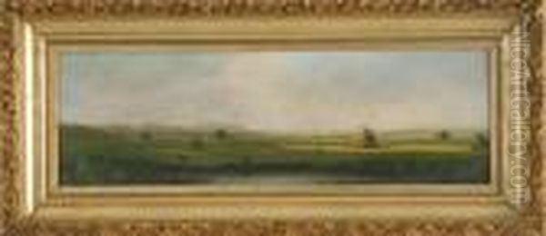 Marsh Landscape With Haystacks Oil Painting by Martin Johnson Heade