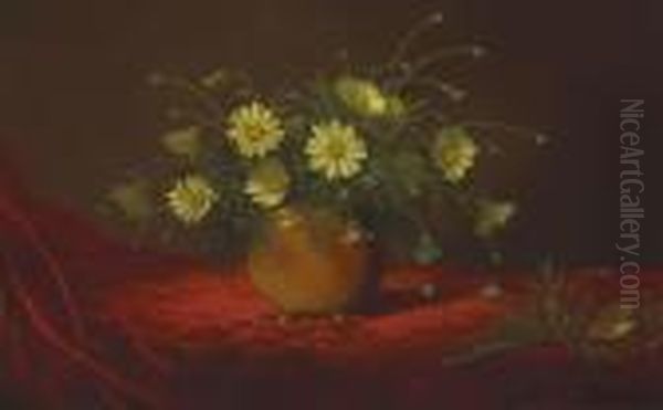 Yellow Daisies In A Bowl Oil Painting by Martin Johnson Heade