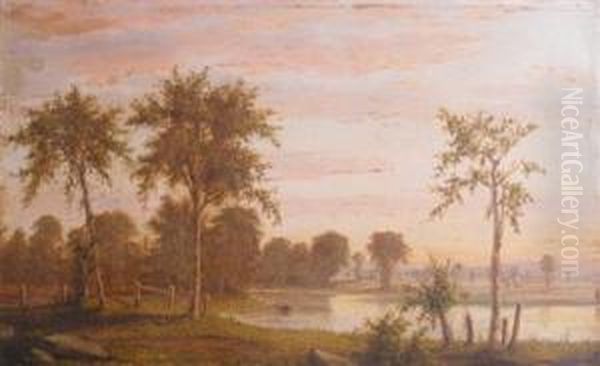 Landscape With River Oil Painting by Martin Johnson Heade