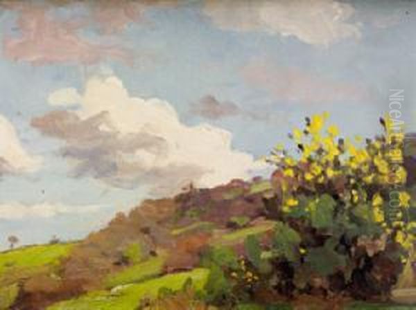 Gorse Bushes Oil Painting by Michael Healy