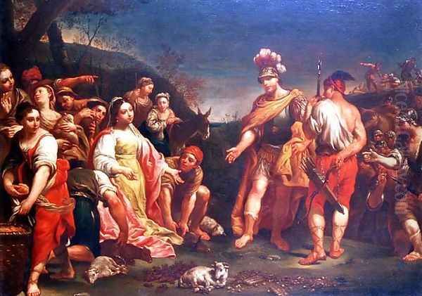 The Offering of Abigail before David Oil Painting by Giuseppe Maria Crespi