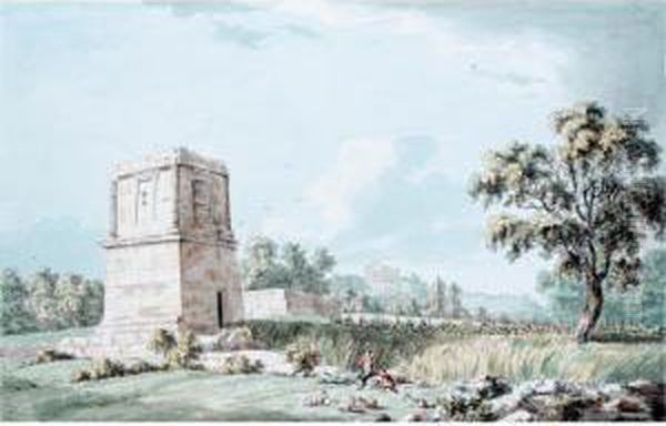 The Tomb Of Theron, Agrigentum, Sicily Oil Painting by Thomas Hearne