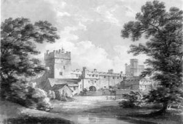 Naworth Castle, Cumberland Oil Painting by Thomas Hearne