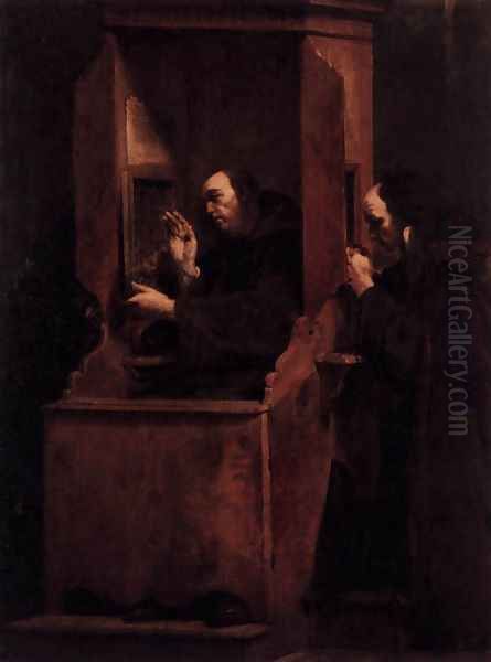 Confession 1712 Oil Painting by Giuseppe Maria Crespi