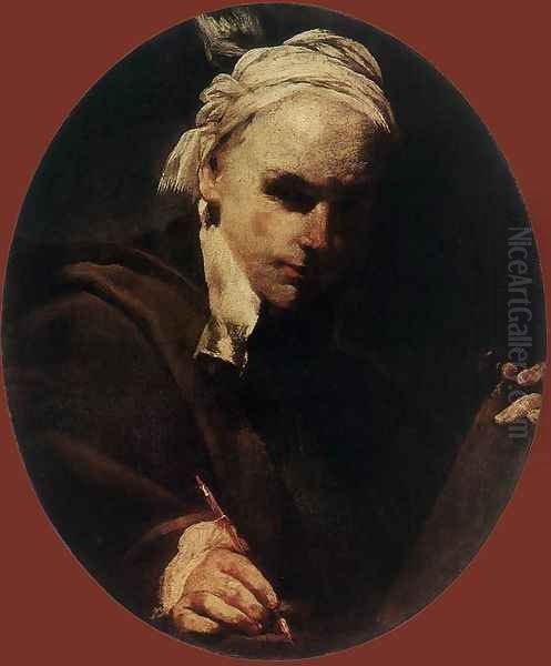 Self-Portrait c. 1700 Oil Painting by Giuseppe Maria Crespi