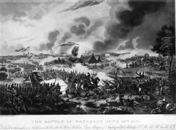 The Battle Of Waterloo June Oil Painting by William Heath