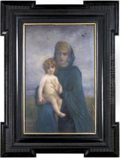 Vierge A L'enfant Oil Painting by Ernest Antoine Hebert