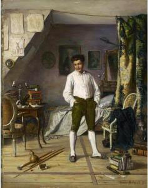 Interieur, 1873 
Interior, 1873 Oil Painting by Henri Hebert