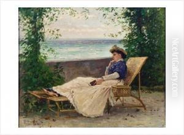 Reverie Au Bord Du Lac Oil Painting by Henri Hebert