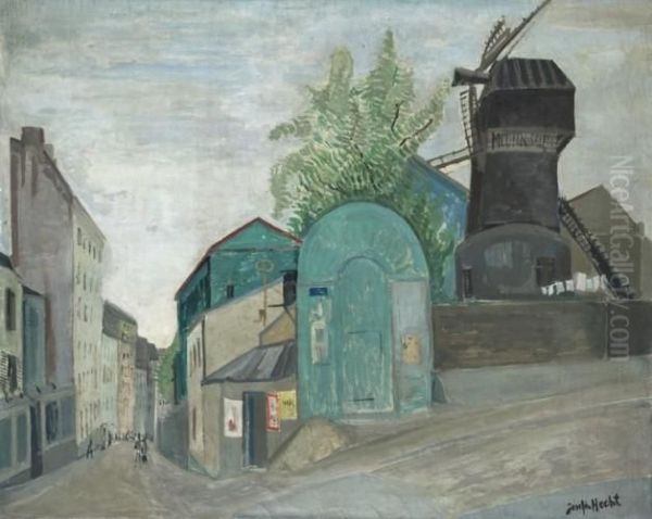 Moulin De La Galette Oil Painting by Joseph Hecht