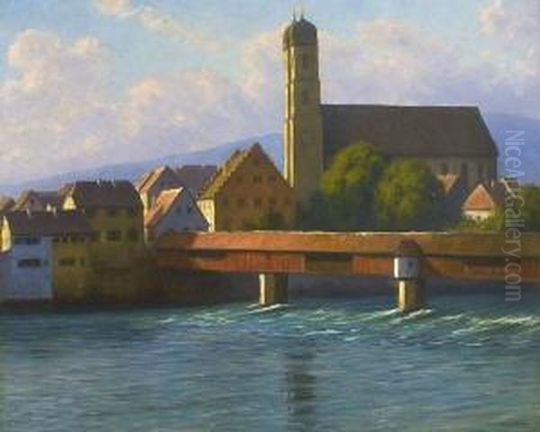 Bad Sackingen. Oil Painting by Franz Hecker