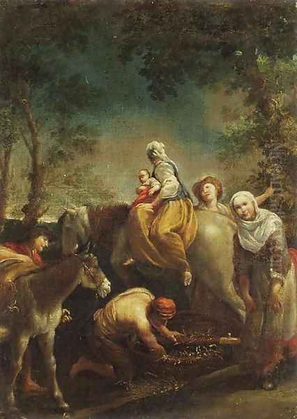 The Flight into Egypt Oil Painting by Giuseppe Maria Crespi