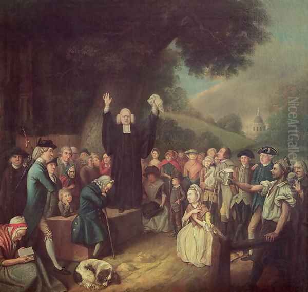 George Whitefield preaching Oil Painting by John Collet