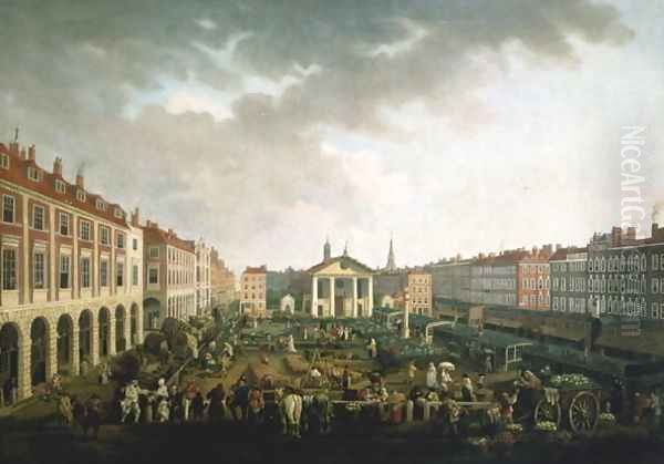 Covent Garden Piazza and Market Oil Painting by John Collet