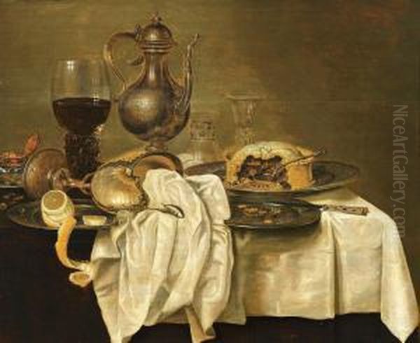 Stillleben Mit Romer Und Pastete Oil Painting by Willem Claesz. Heda