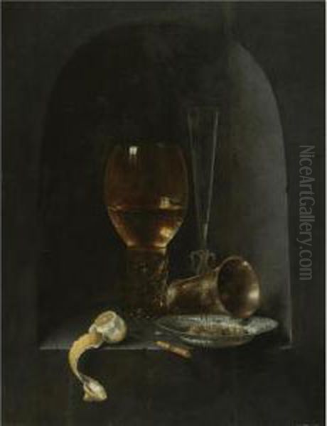 Still Life With A Roemer Oil Painting by Willem Claesz. Heda