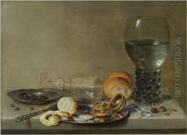 Still Life Of A Roemer And A Facon De Venise Oil Painting by Willem Claesz. Heda