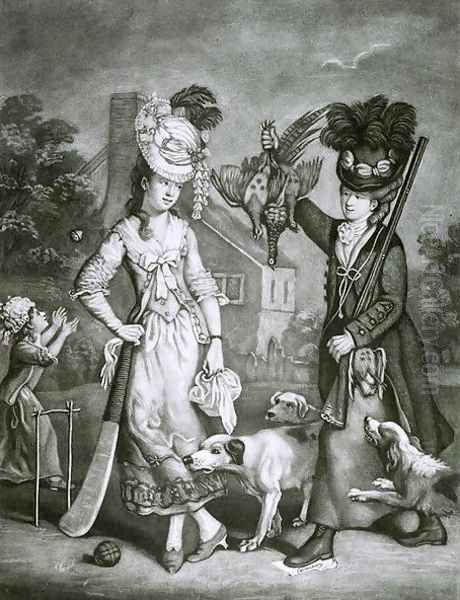 Miss Wicket and Miss Trigger, 1778 Oil Painting by John Collet