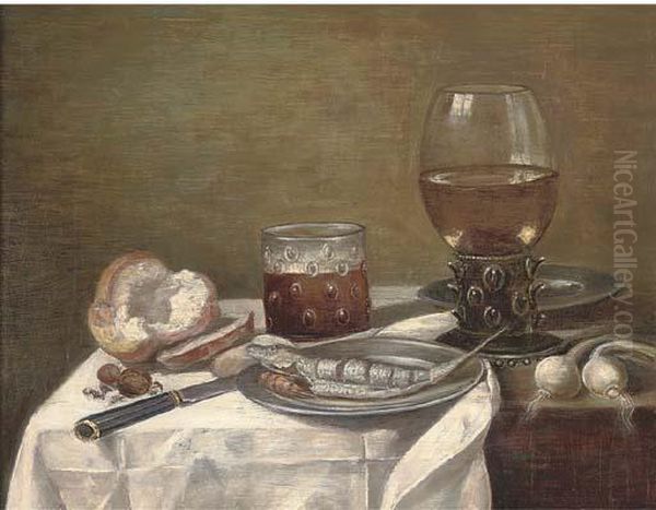 A Roemer Of Wine Oil Painting by Willem Claesz. Heda