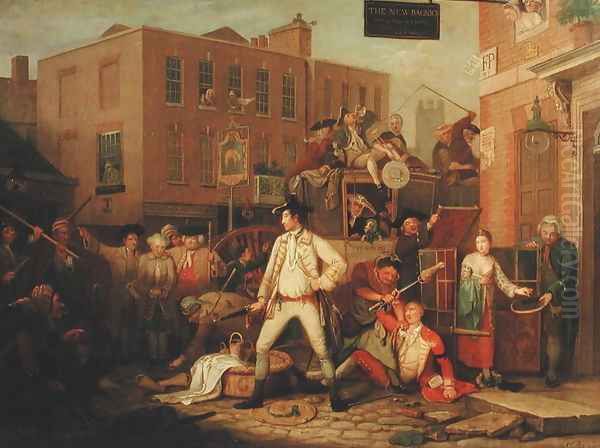 Scene in a London Street, 1770 Oil Painting by John Collet