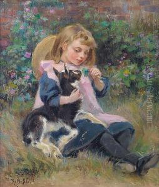 Friends Oil Painting by Ralph Hedley