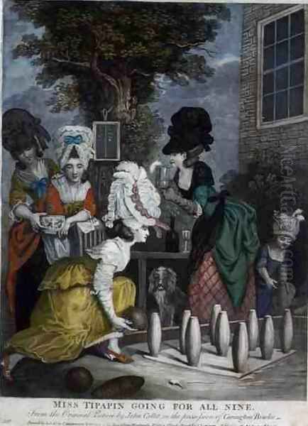 Miss Tipapin Going for All Nine, 1779 Oil Painting by John Collet