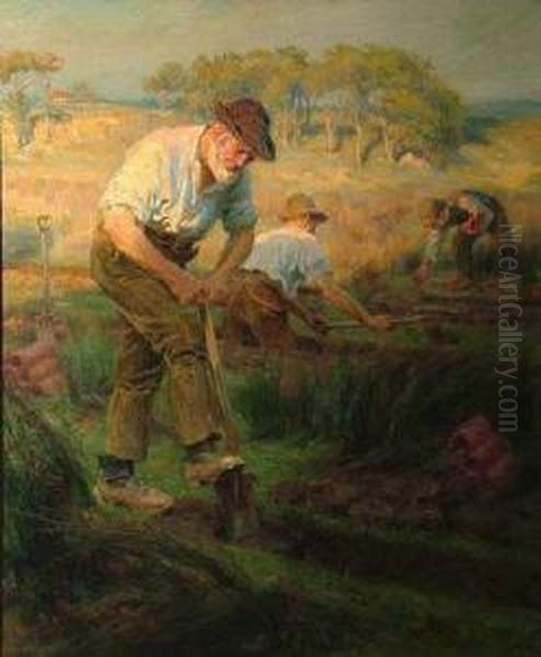 Draining The Marsh Oil Painting by Ralph Hedley