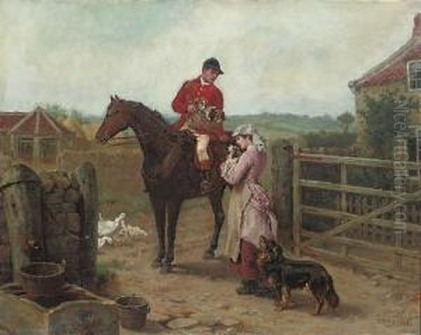 A Huntsman And A Maiden Oil Painting by Ralph Hedley