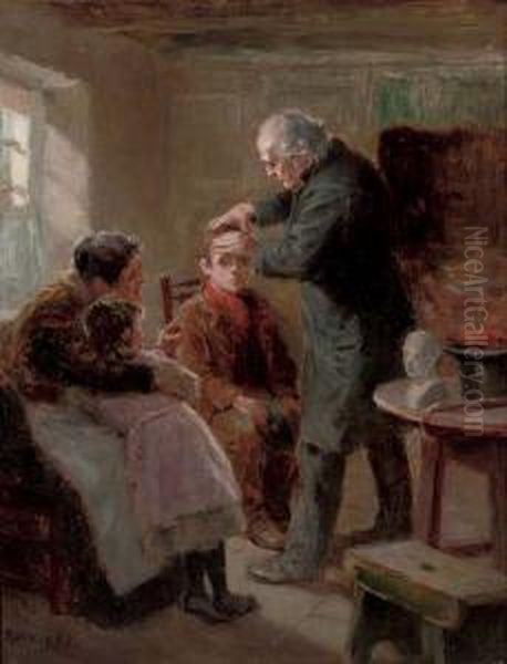 The Phrenologist's Visit Oil Painting by Ralph Hedley