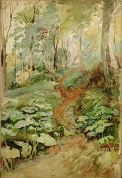 A Woodland Path Oil Painting by Ralph Hedley