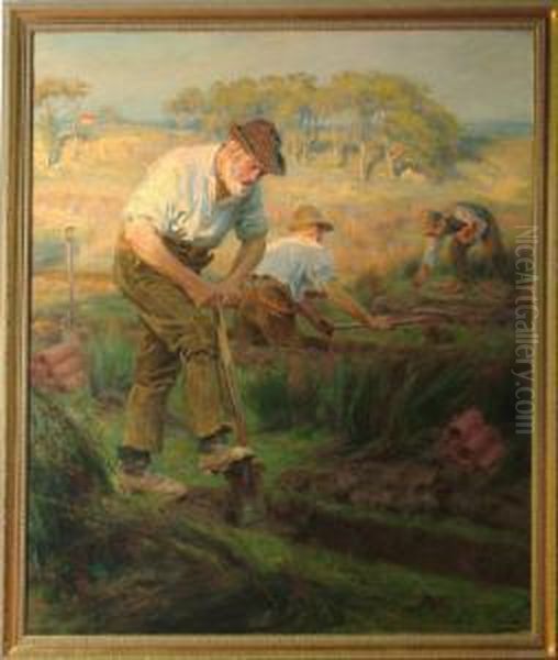 Draining The Marsh Oil Painting by Ralph Hedley