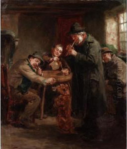 The Busker's Best Friend Oil Painting by Ralph Hedley