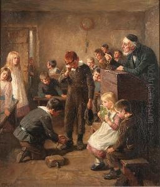 The Truant's Log Oil Painting by Ralph Hedley